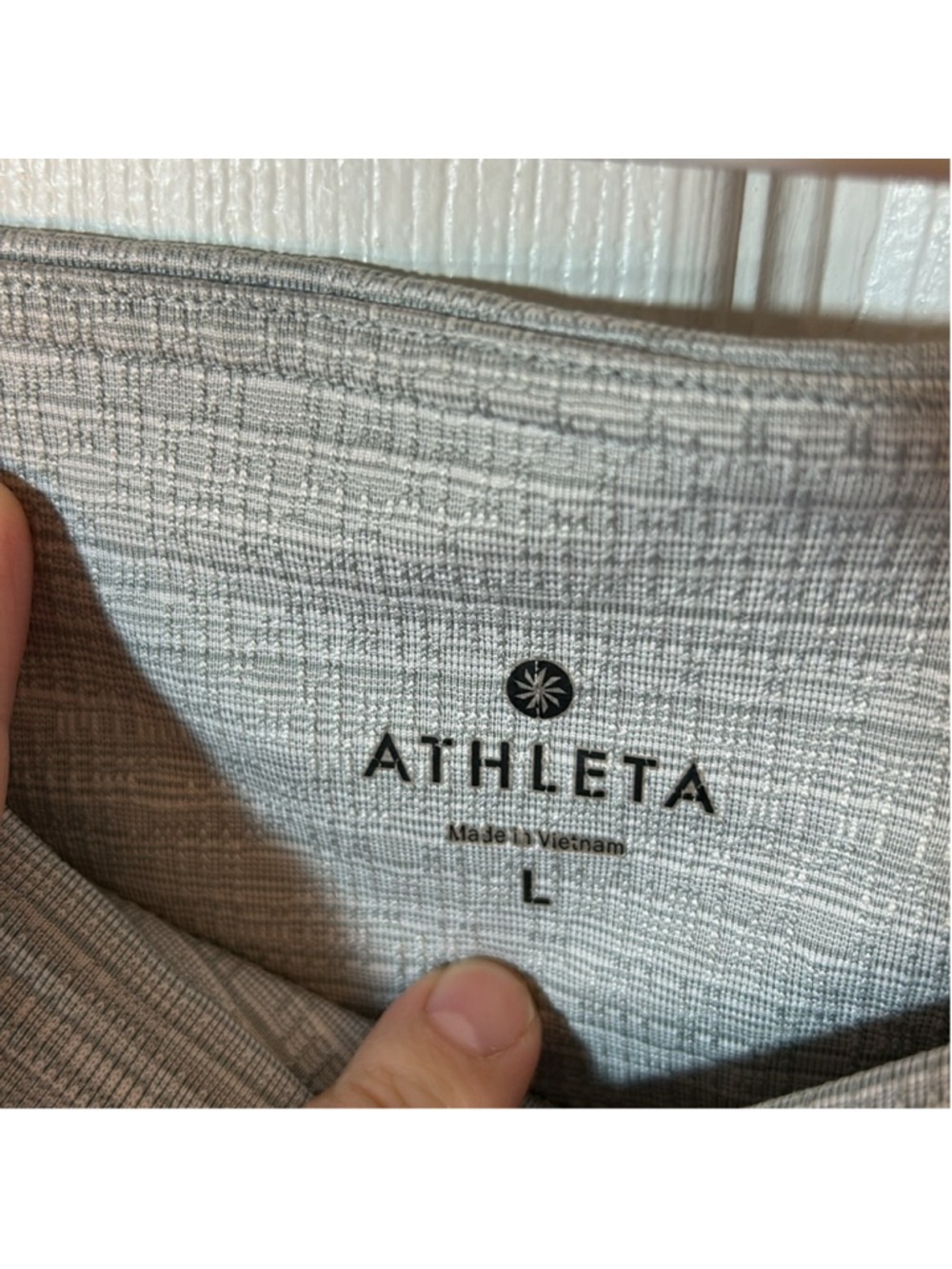 Athleta High Rise Leggings Gray Jacquard Chaturanga Size large - Picture 2 of 7